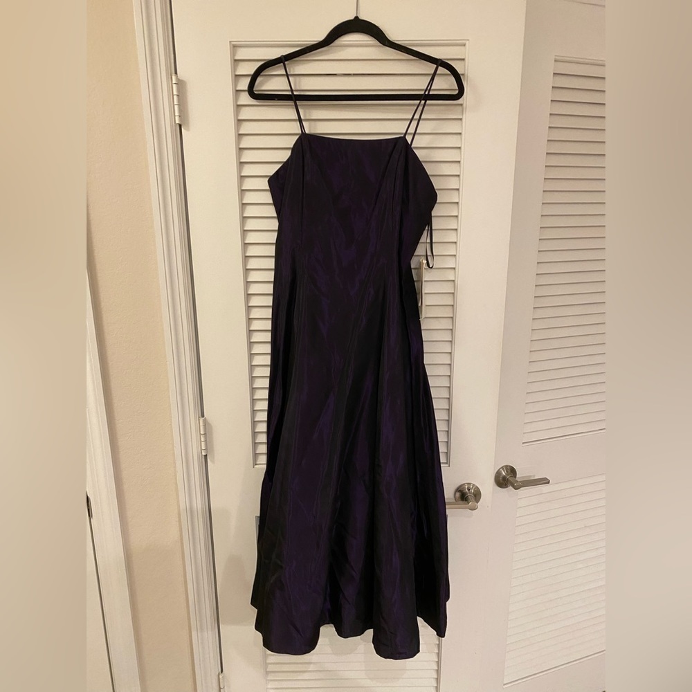 Jessica McClintock Gunne Sax Purple Iridescent Spaghetti Strap Dress